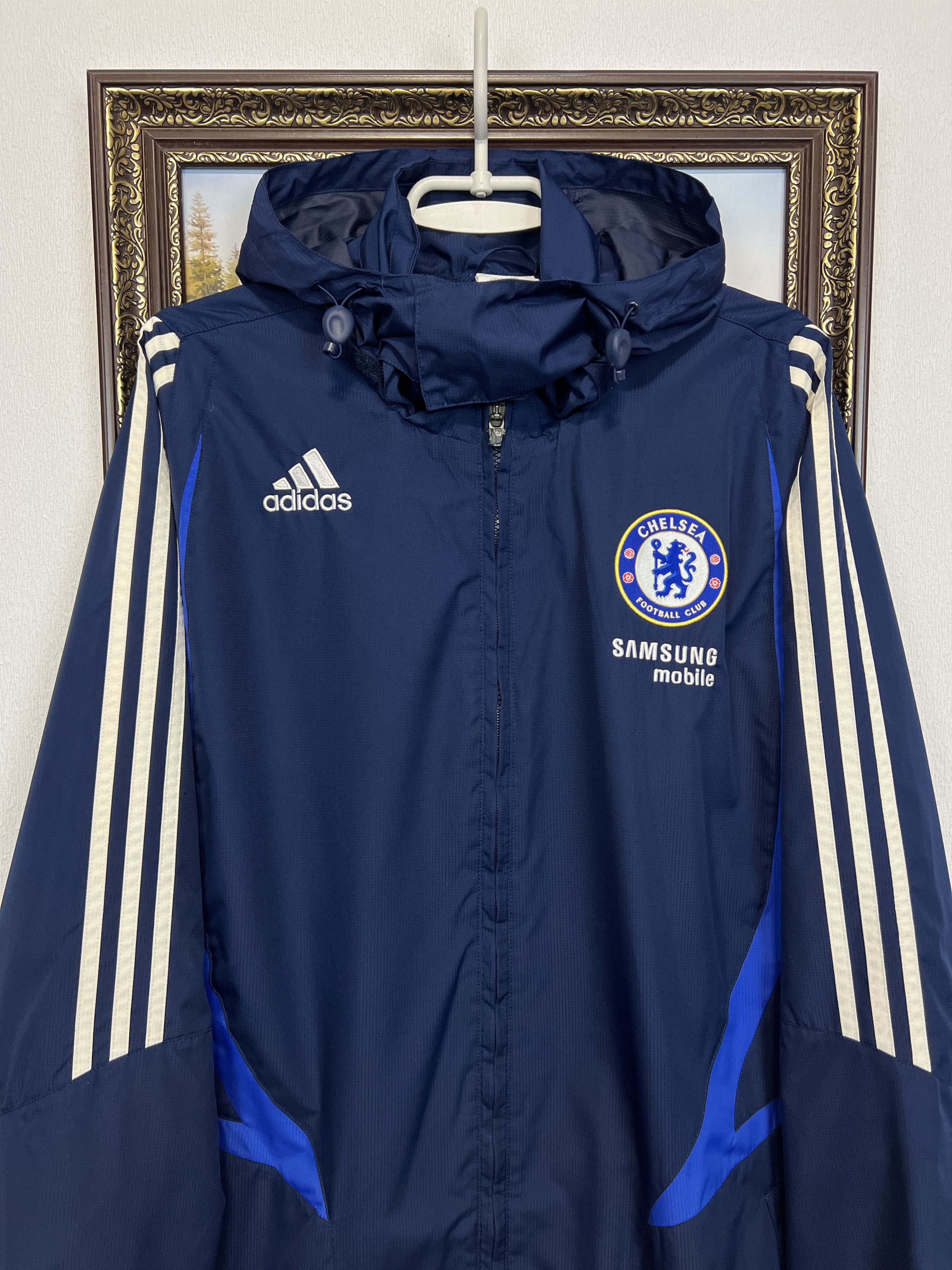 Adidas Vintage Chelsea Football Hooded Jacket Soccer Track Top Rare Size US XL / EU 56 / 4 - 2 Thumbnail
