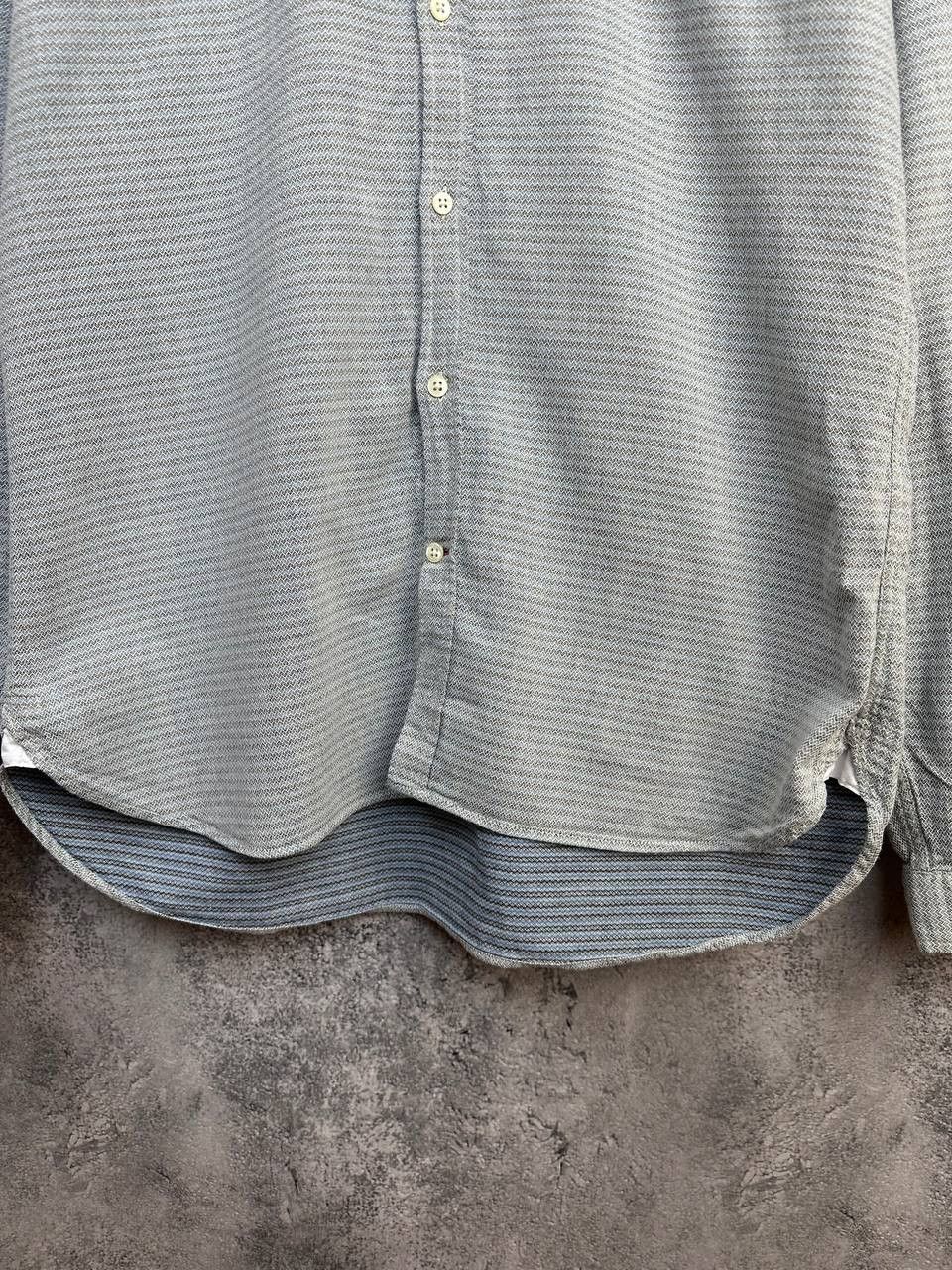Oliver Spencer Oliver Spencer Zigzag Textured Cotton Shirt Button Up LS Size US L / EU 52-54 / 3 - 7 Thumbnail