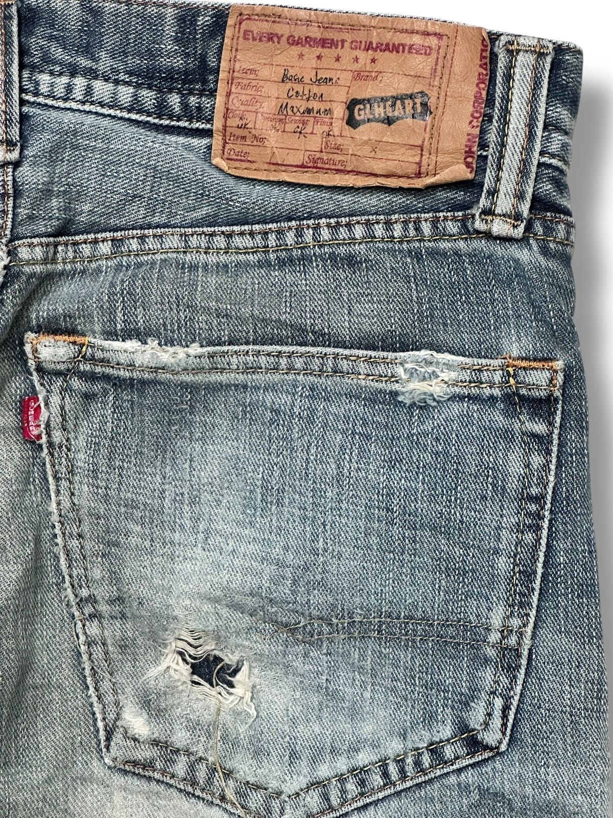 Japanese Brand GILHEART Distressed Japan Denim Straight Jeans With Faded Size US 33 - 8 Thumbnail