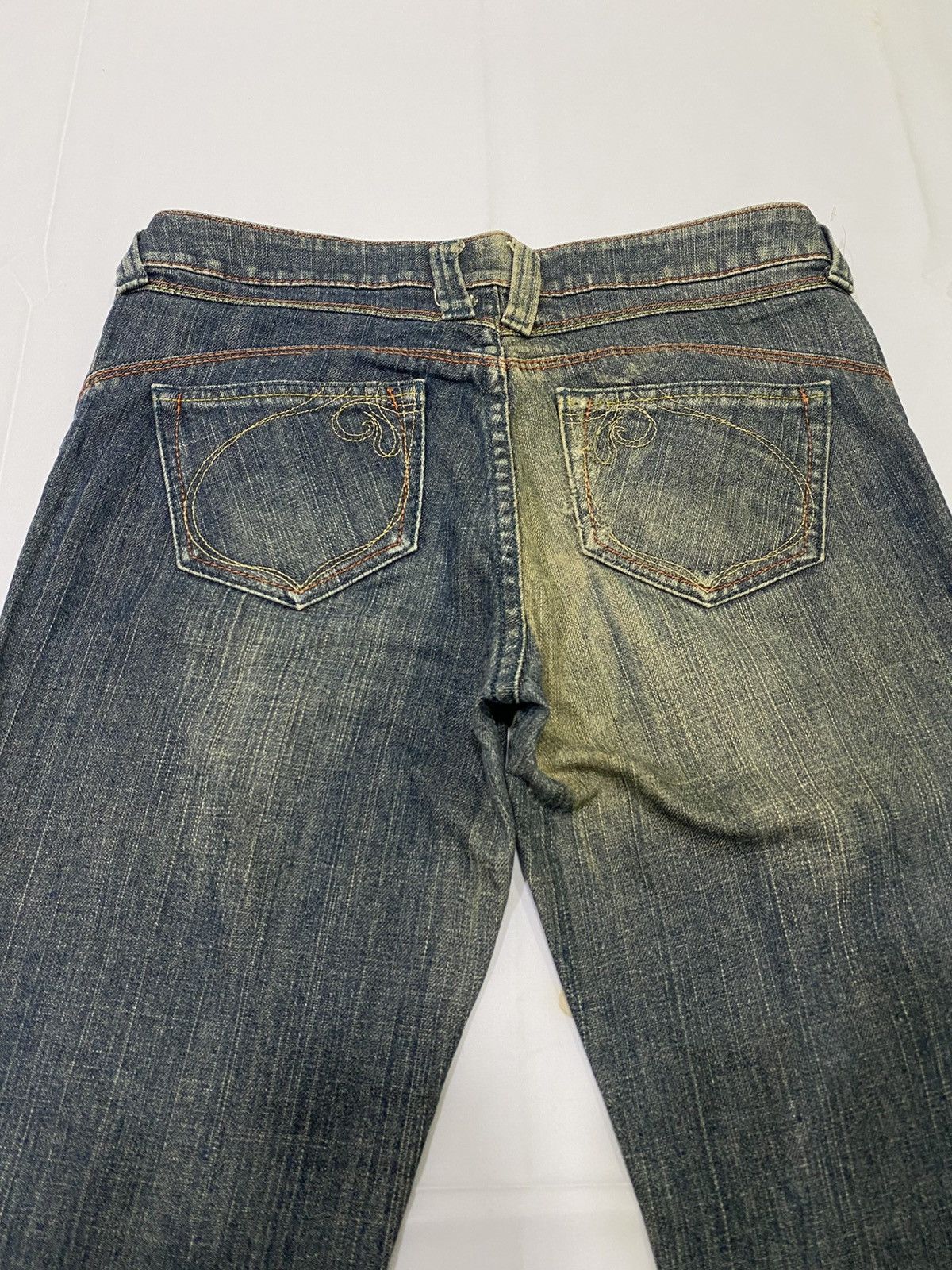 If Six Was Nine Japanese brand X tornado mart spiral style flare jeans Size US 31 - 15 Thumbnail