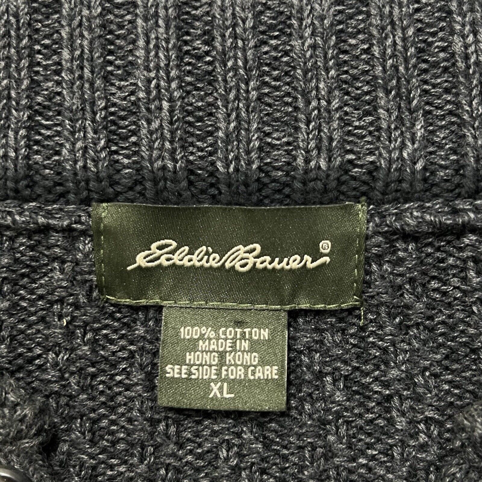 Eddie Bauer Eddie Bauer Henley Sweater Heavyweight Dark Gray Button Up Size US XL / EU 56 / 4 - 3 Thumbnail