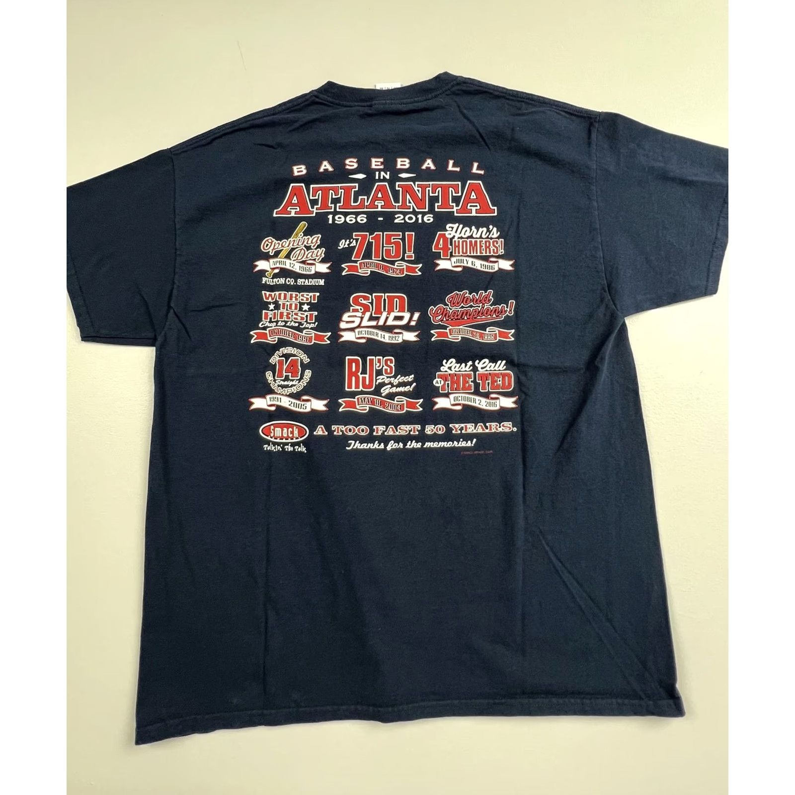 Gildan Gildan Baseball In Atlanta Braves Shirt Mens XL Blue 1966-2016 Graphic Tee Size US XL / EU 56 / 4 - 2 Thumbnail