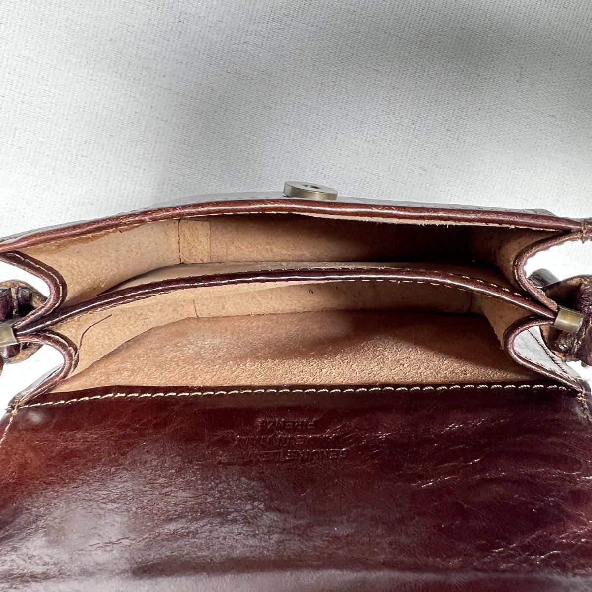 Firenze × Vintage Firenze Leather Bag Brown Saddle Shoulder Crossbody Handbag Size ONE SIZE - 12 Thumbnail