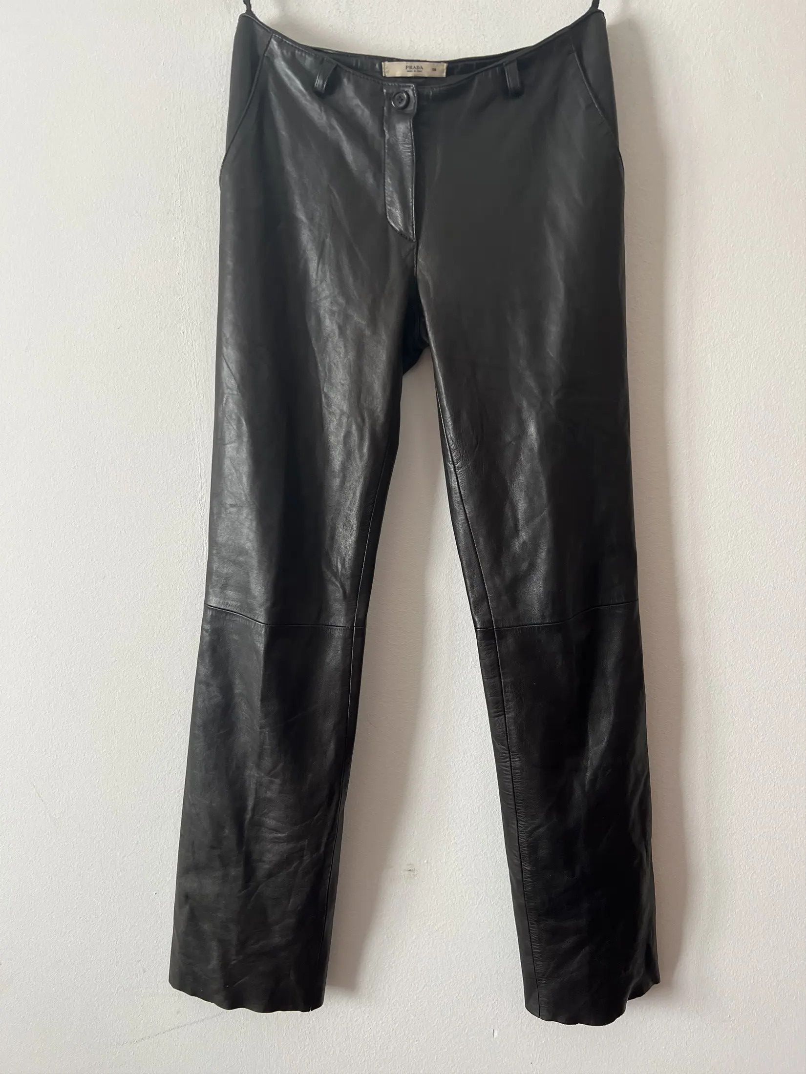 Prada High Quality Leather Pants Size 26" / US 2 / IT 38 - 4 Thumbnail