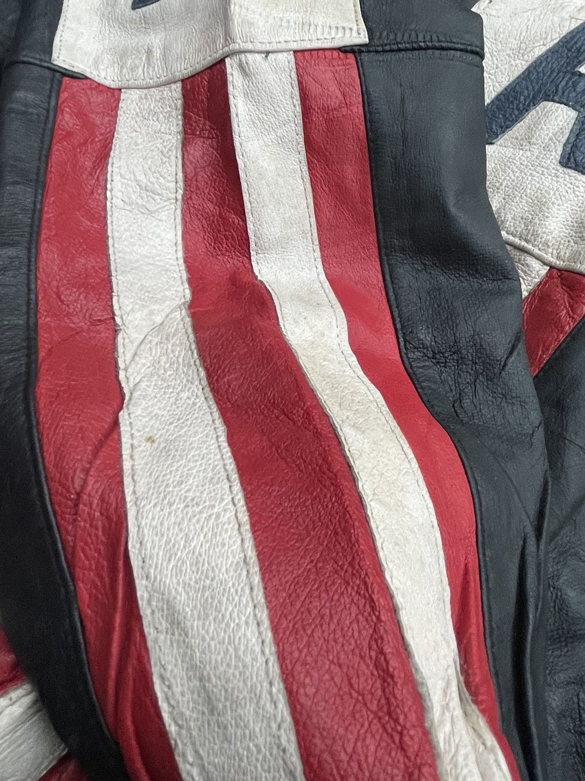 Vintage Usa Flag Leather Jacket Size US XL / EU 56 / 4 - 17 Thumbnail
