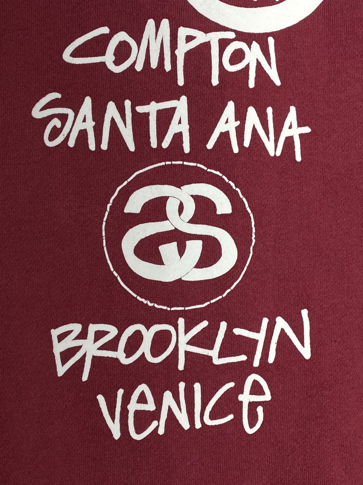 Stussy 🔥 STÜSSY WORLD TOUR CREWNECK BURGUNDY NYC LA PARIS VIBES Size US L / EU 52-54 / 3 - 13 Thumbnail