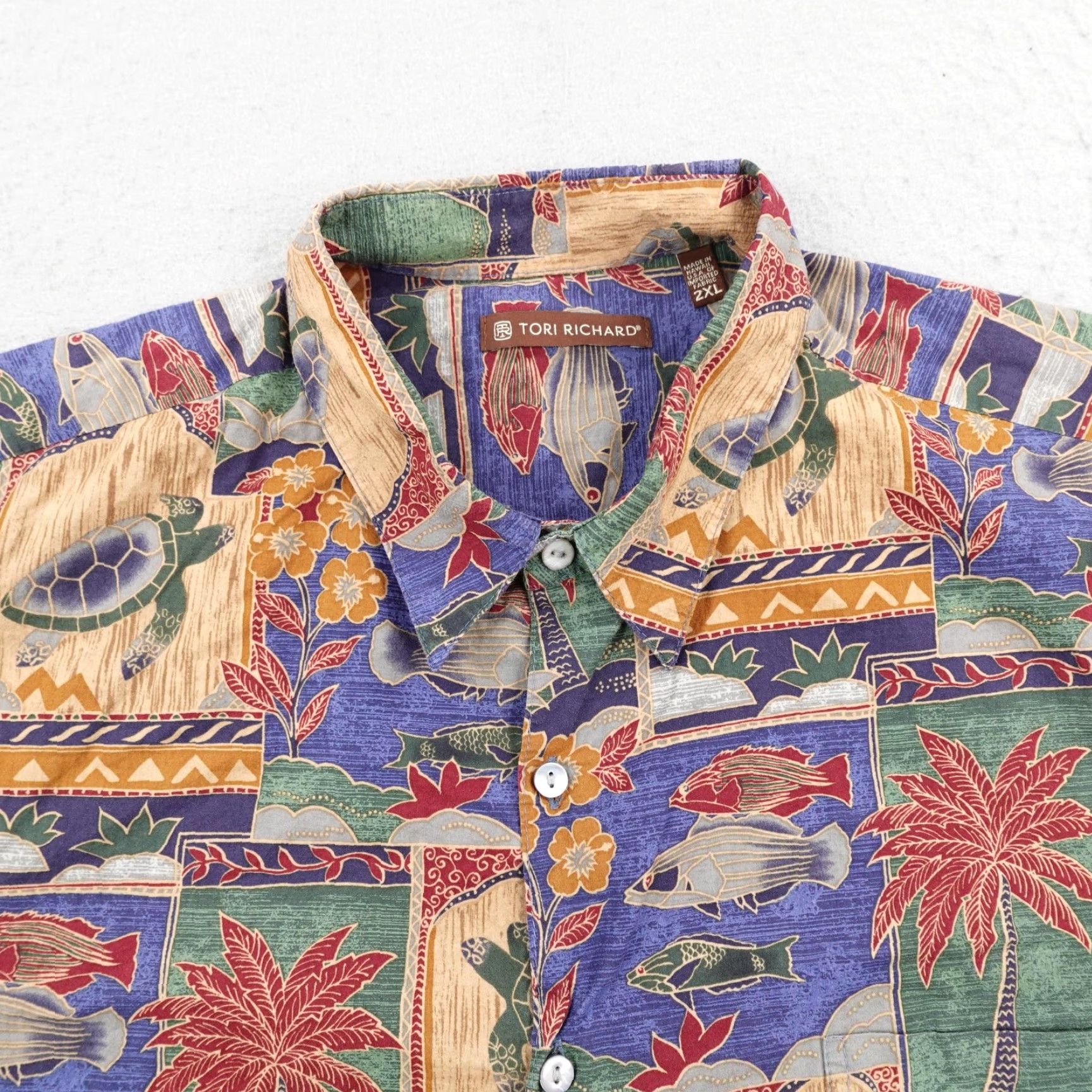 Tori Richard Tori Richard Shirt Mens 2XL Sea Life Turtles Fish Hawaiian Aloha Tropical Camp Size US XXL / EU 58 / 5 - 2 Thumbnail