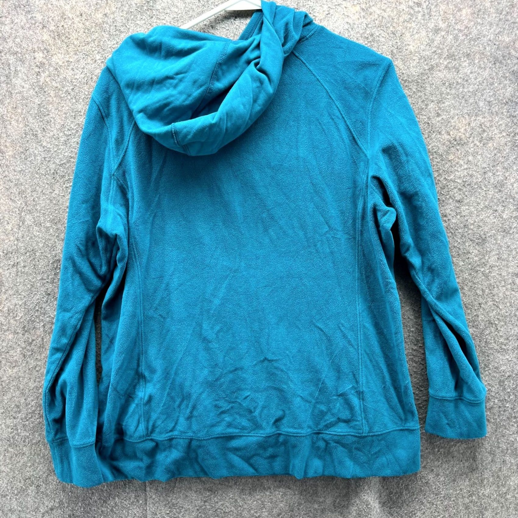 KangaROOS Columbia Hoodie Womens XL Teal Blue Pullover Fleece Long Sleeve Kangaroo Pocket Adjustable Pockets Logo Size XL / US 12-14 / IT 48-50 - 2 Thumbnail