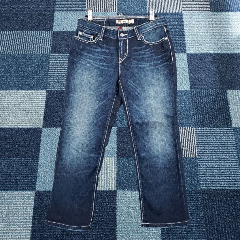 Vintage Buckle BKE Jeans Capri Womens 27 Blue Kate Low Rise Stretch Dark Wash Denim Size 27" / US 4 / IT 40 - 1 Thumbnail