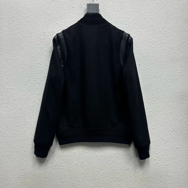 Saint Laurent Paris YSL Black Wool Baseball Jacket-2506 Size US L / EU 52-54 / 3 - 2 Thumbnail