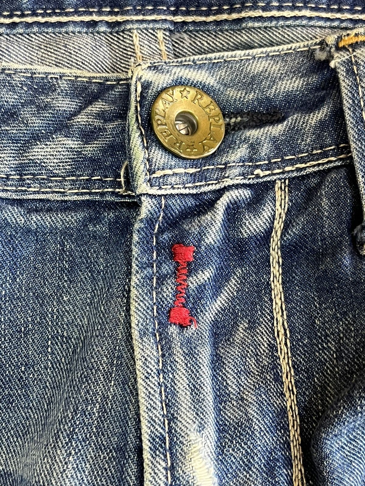 If Six Was Nine Vintage Replay Flare Faded Denim Size US 31 - 12 Thumbnail