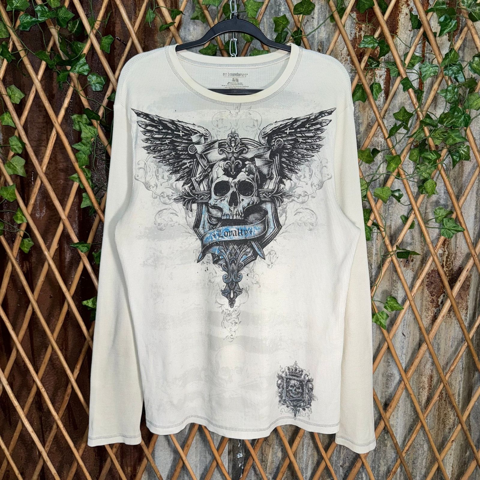Affliction Vintage Y2K no boundaries thermal grunge skull 00 LS t-shirt Size US XL / EU 56 / 4 - 1 Thumbnail