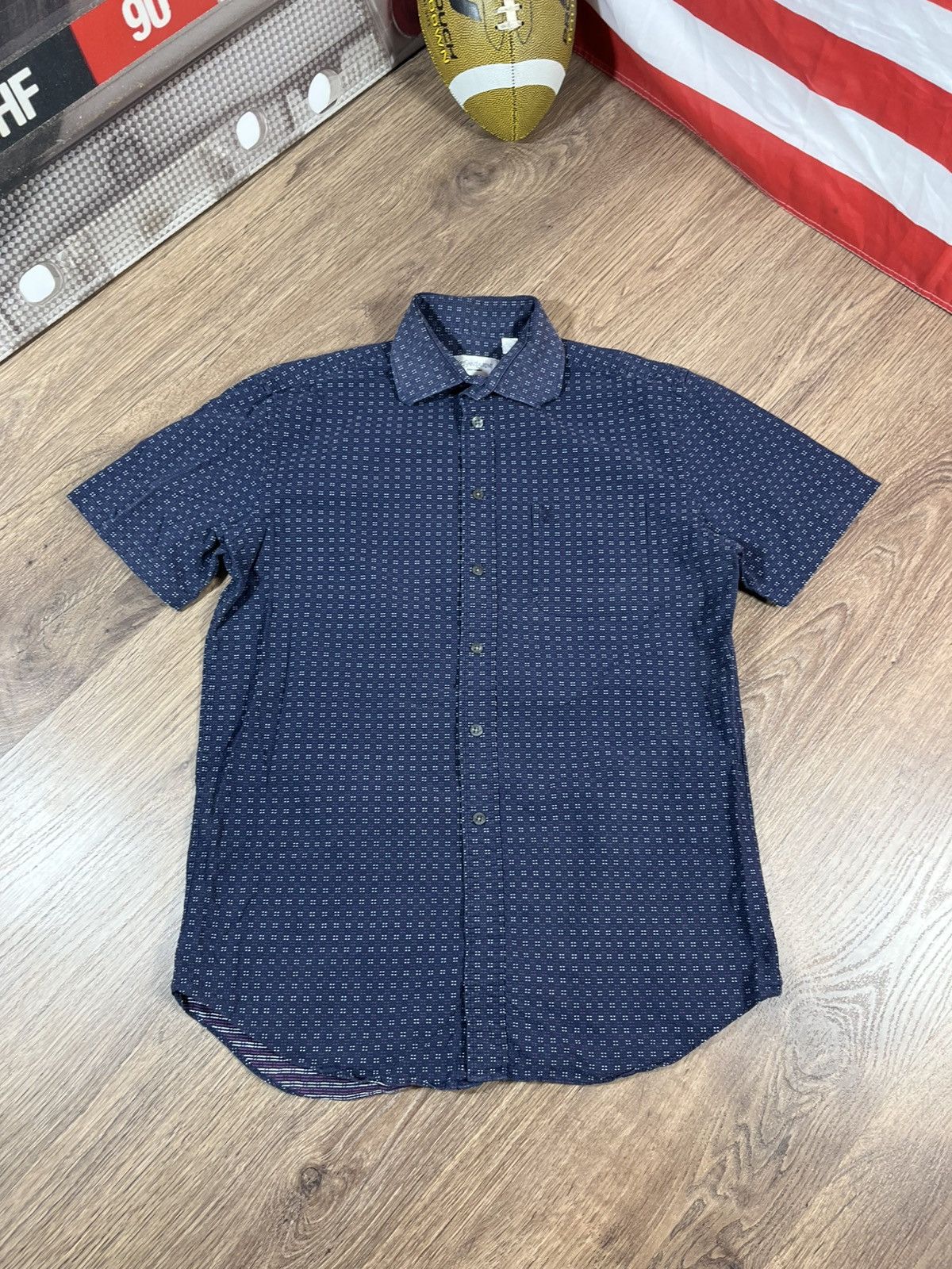 Yves Saint Laurent Vintage Yves Saint Laurent Navy Cotton Shirt Size US M / EU 48-50 / 2 - 1 Thumbnail