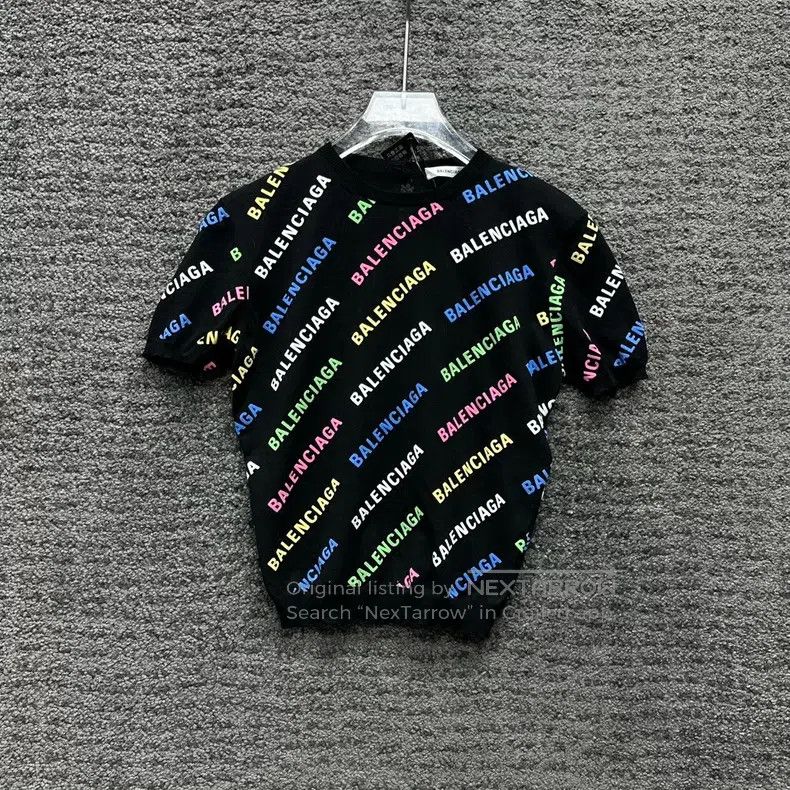 Balenciaga Color Barrage Logo allover Short Sleeve