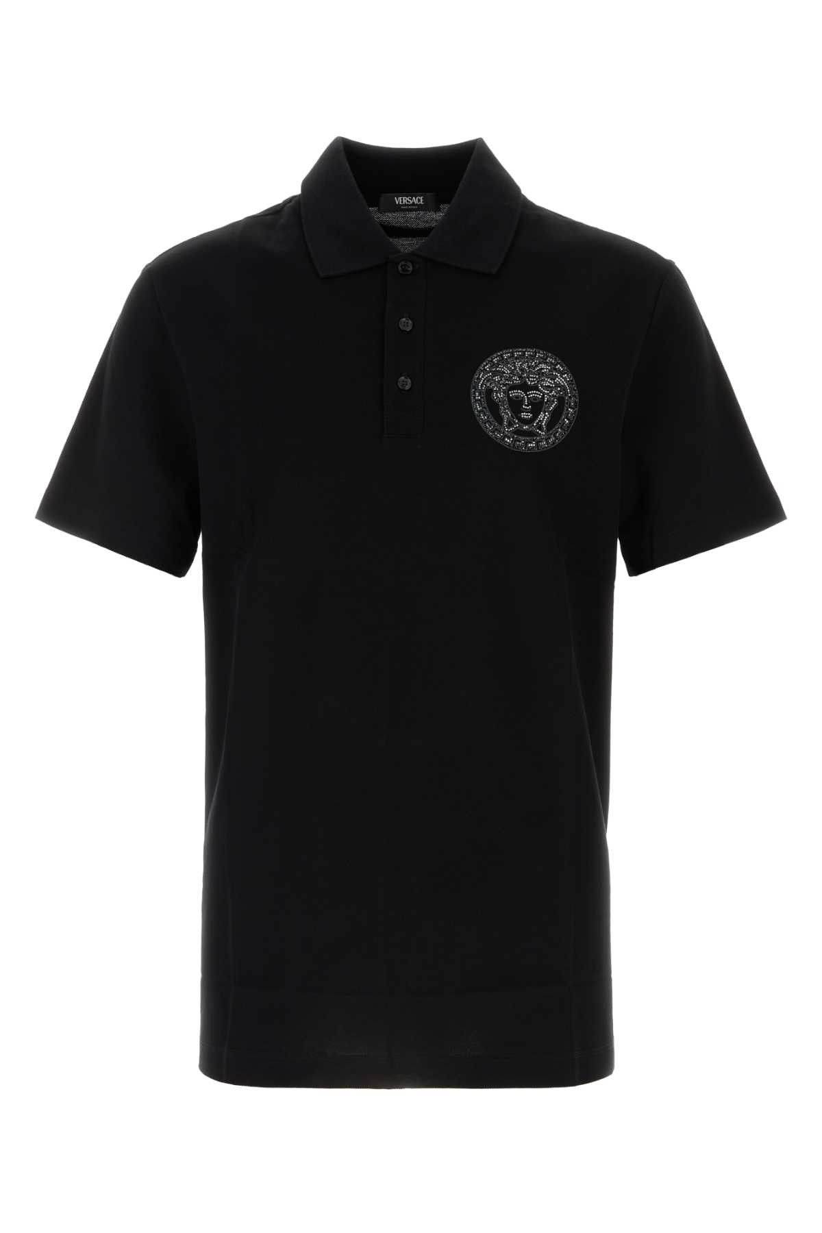 Tシャツ・カットソー VERSACE Black Piquet Polo Shirt Versace Black Piquet Polo Shirt | Grailed