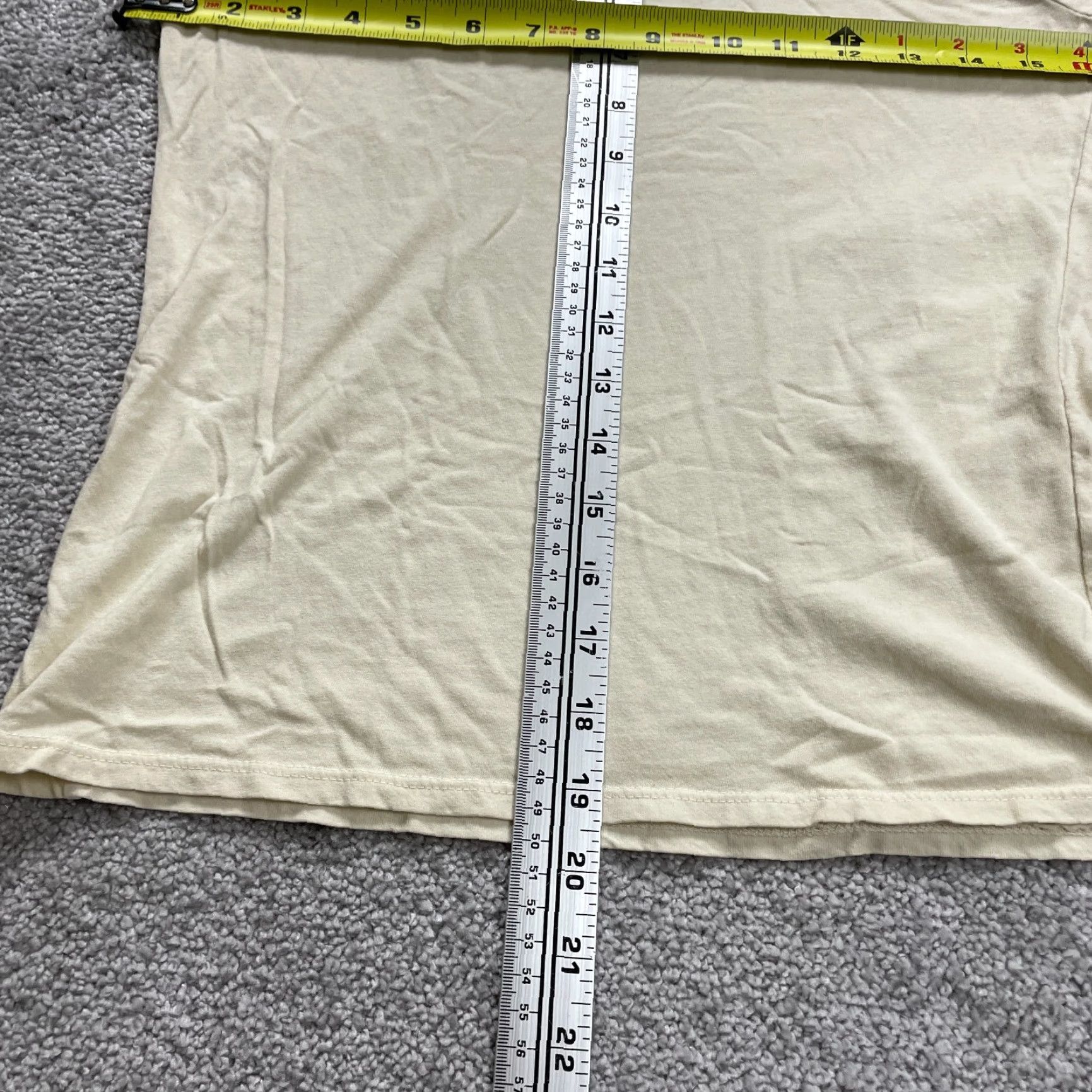 Vintage JOHN GALT Women Juniors T-Shirt One Size Beige Crew Neck Short Sleeve Casual Basic Cotton Size ONE SIZE - 6 Thumbnail