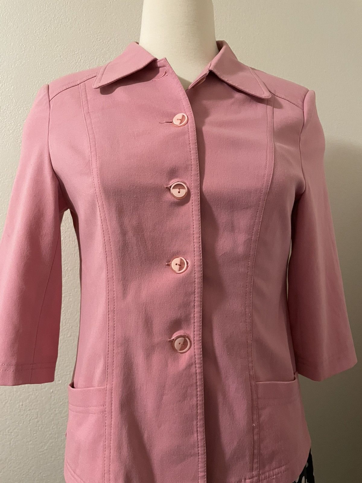Vintage Pink Retro 3/4 sleeve Blazer Jacket S Size S / US 4 / IT 40 - 4 Thumbnail