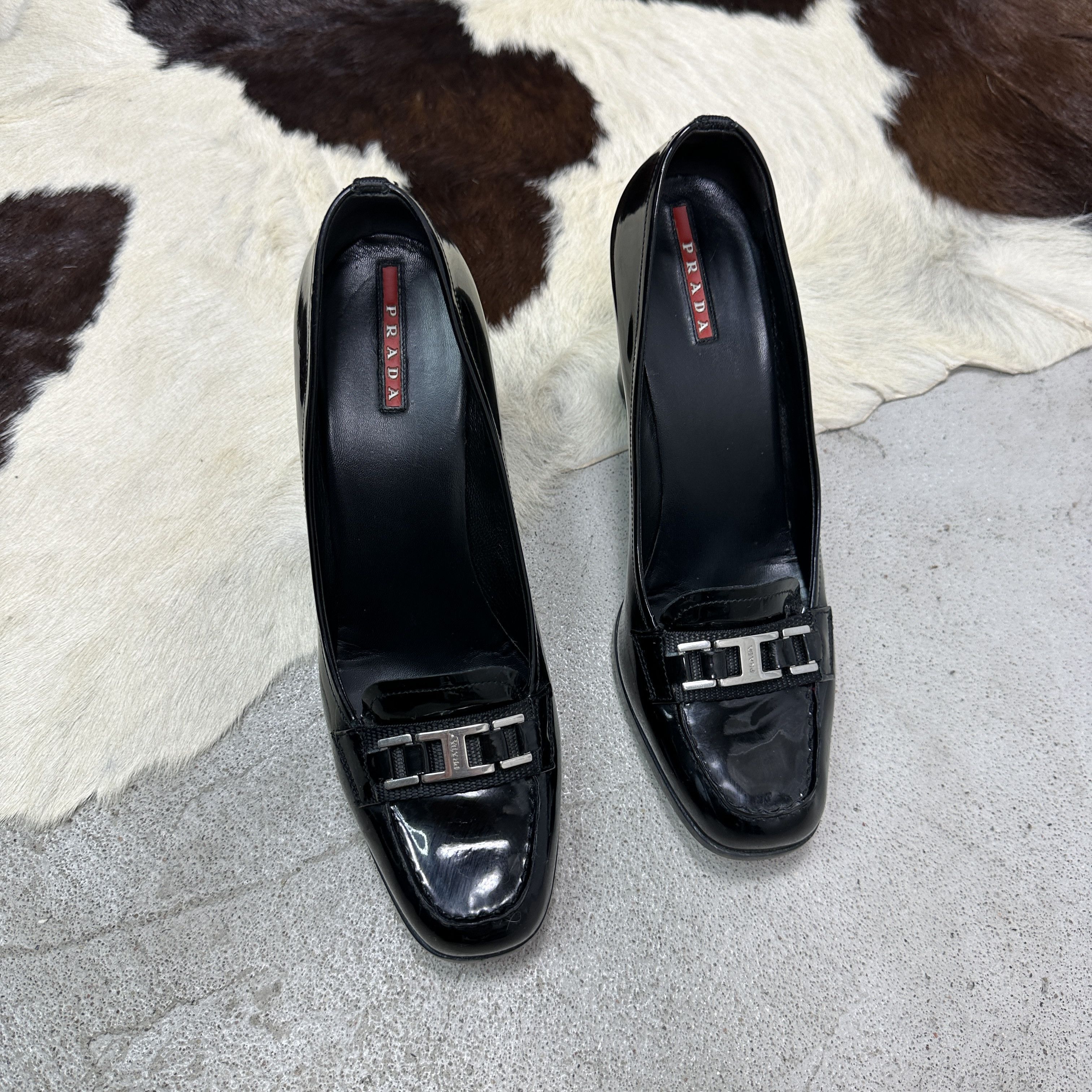 Prada Vintage Avant Garde Old Money Prada Heeled Mocassins Y2K Size US 9 / IT 39 - 4 Thumbnail