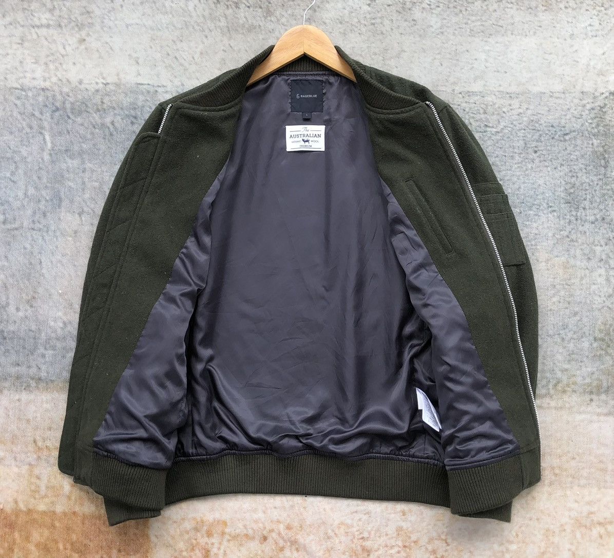 RAGEBLUE Rageblue Australian Merino Wool Ma-1 Blouson Bomber Jacket Size US L / EU 52-54 / 3 - 11 Thumbnail