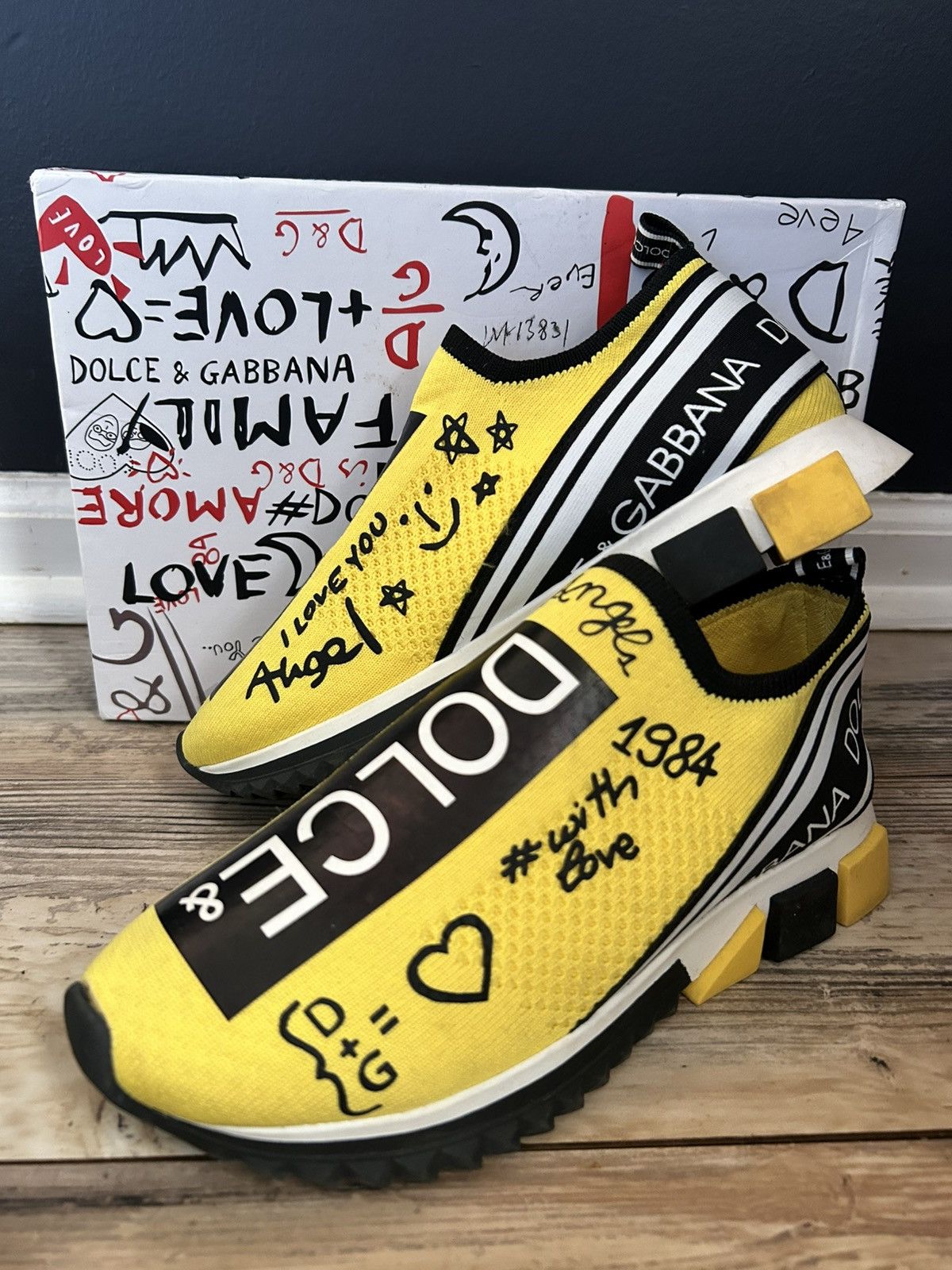Dolce & Gabbana Dolce & Gabbana Sorrento “Love / Angel” SlipOn Sneakers Size US 8 / IT 38 - 2 Thumbnail