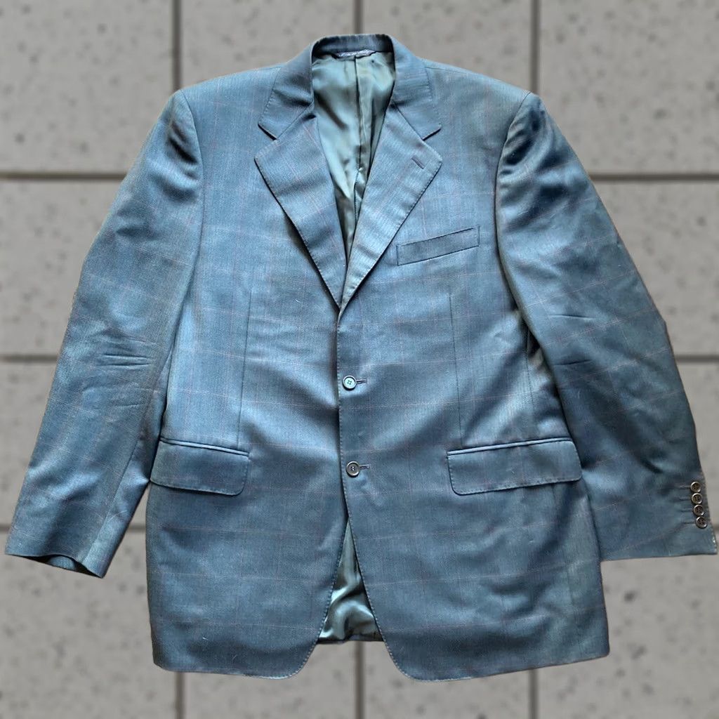 Canali Canali Mens Blazer Sport Coat 42R Dark Brown Wool Windowpane Made In Italy Jacket Size 42R - 1 Thumbnail
