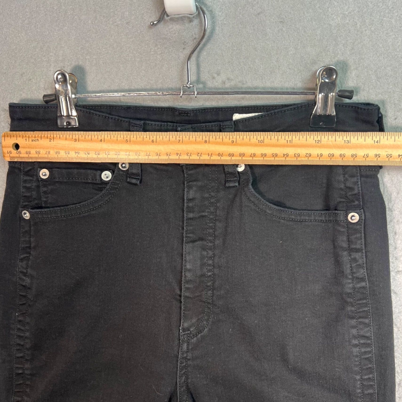 Rag & Bone VINTAGE rag & bone Jeans Womens 28 Jane High-Rise Flared Black Denim Jeans, 27 Inseam, Cotton Blend, Dark Wash, Size 28, Flared, Womens Size 28" / US 6 / IT 42 - 6 Thumbnail