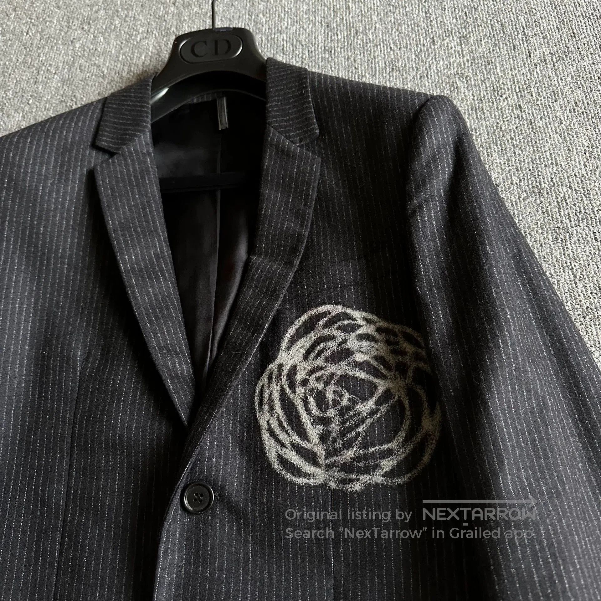 Dior Homme 14fw Black Suit with Flower Design.