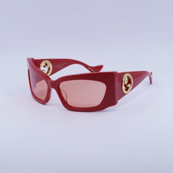 Gucci 🕶️ New Gucci GG1412S 004 Red Sunglasses Size ONE SIZE - 5 Thumbnail