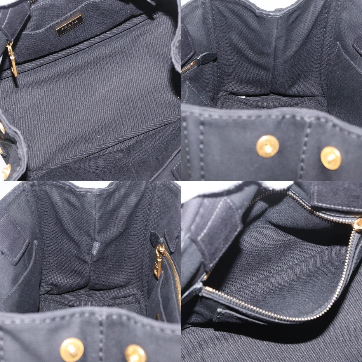 Prada Prada Canvas Canapa PM Handbag Black Size ONE SIZE - 11 Thumbnail