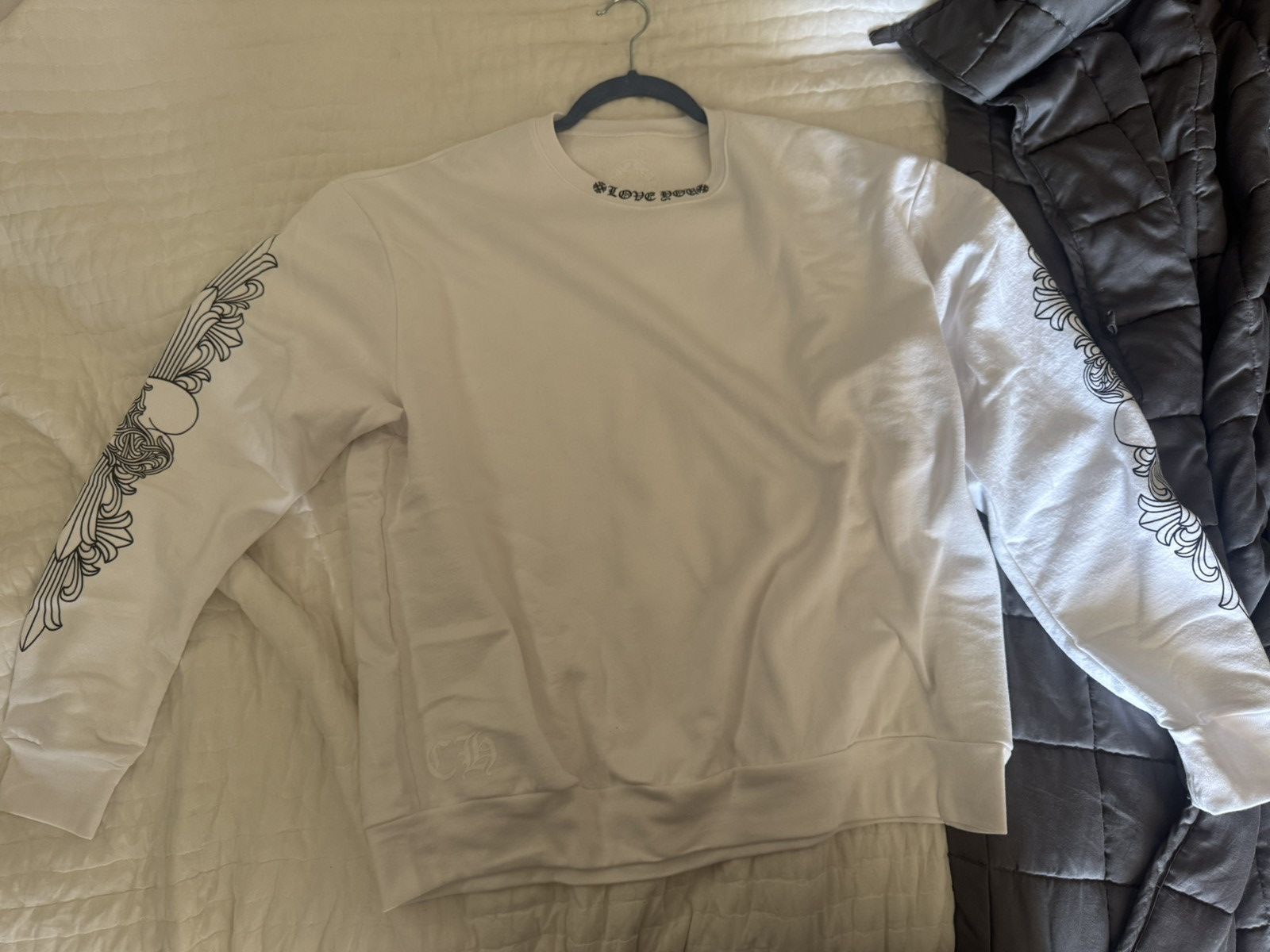 chrome hearts LOVE YOU CREW Sサイズ Chrome Hearts Love You Crewneck Sweatshirt White – Endless