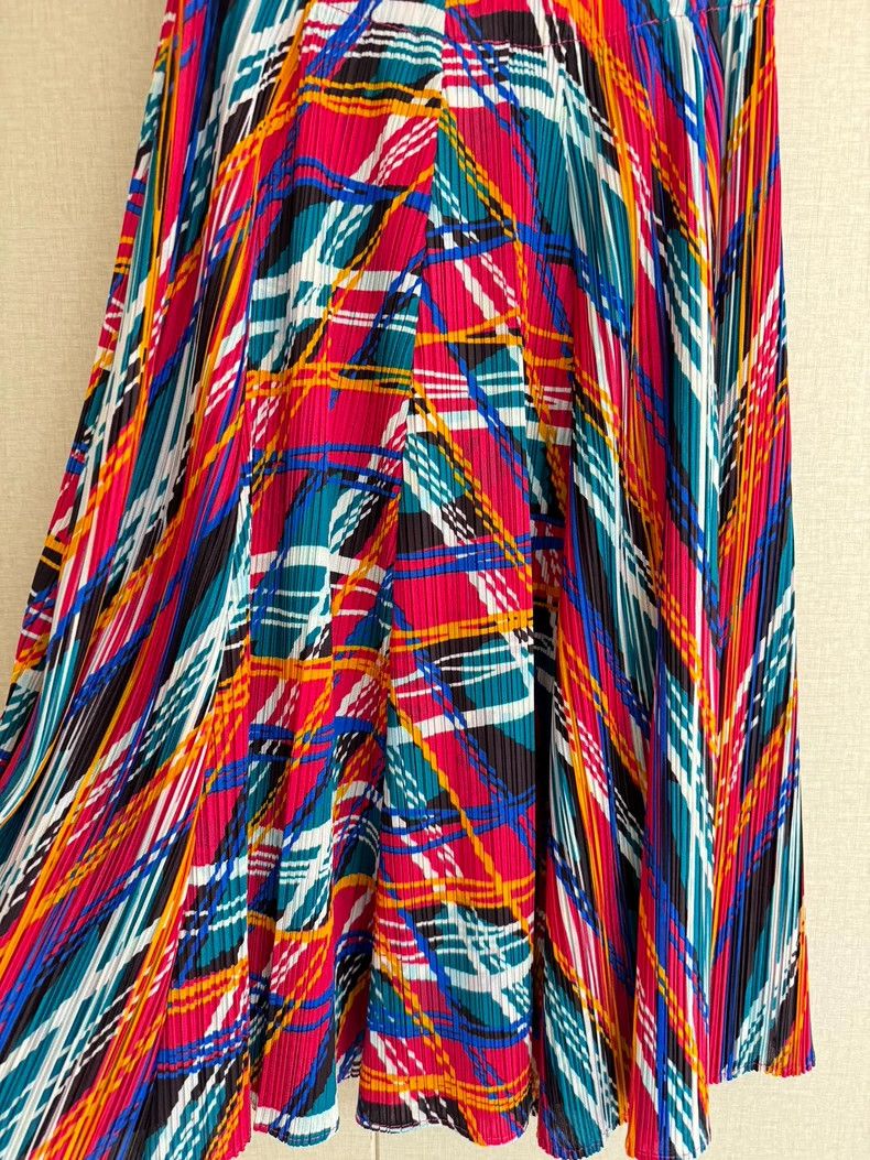 Issey Miyake issey miyake size:2 Crayon-striped short skirt 2505-Nextar Size 31" - 4 Thumbnail