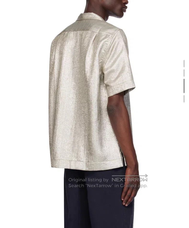 Dries Van Noten Dries Van Noten Silver Plain Weave Metallic Thread Shirt Size US XL / EU 56 / 4 - 2 Thumbnail