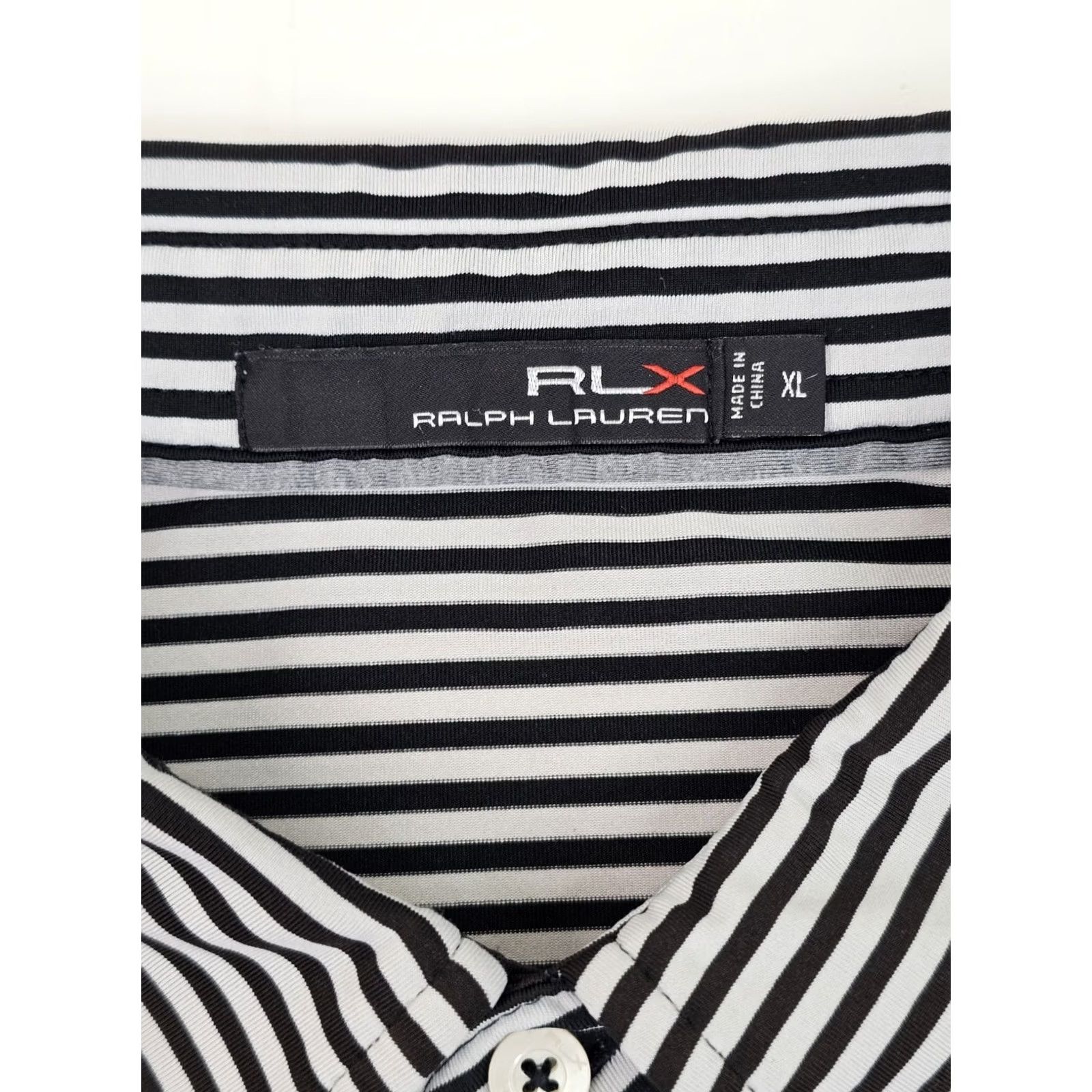 RLX Ralph Lauren RLX Ralph Lauren Polo Shirt Mens XL Black White Stripe Golf Moisture Wicking Performance Size US XL / EU 56 / 4 - 4 Thumbnail