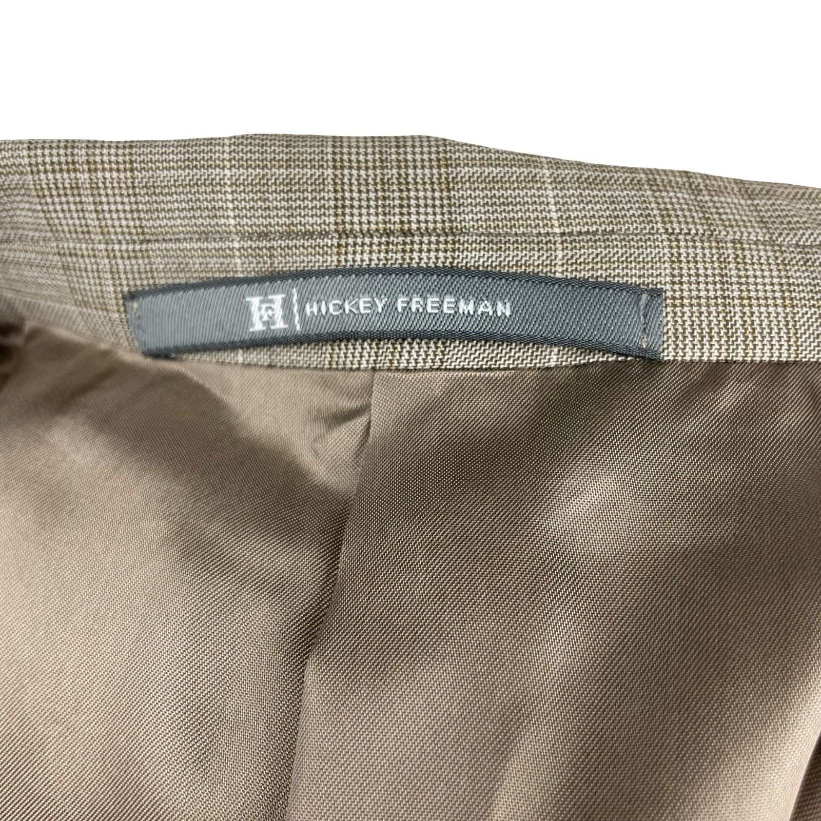 Hickey Freeman Hickey Freeman Men’s 100% Wool 2-Button Suit Beige/Brown Pla Size 40R - 5 Thumbnail