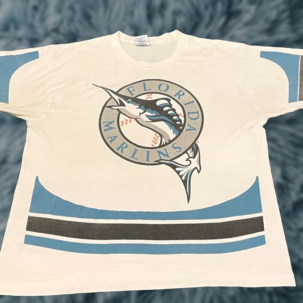 Pro Player VINTAGE 90s Florida Marlins MLB All Over Print Double Sided Shirt Mens L Size US L / EU 52-54 / 3 - 1 Thumbnail