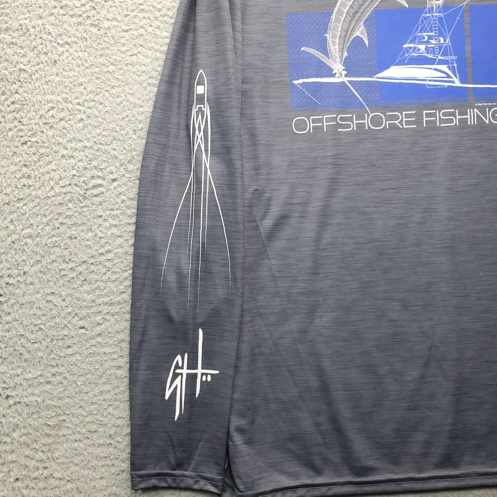 Guy Harvey Guy Harvey Fishing Performance Shirt Mens M Gray Moisture Wicking Crew Neck Shirt Size US M / EU 48-50 / 2 - 7 Thumbnail