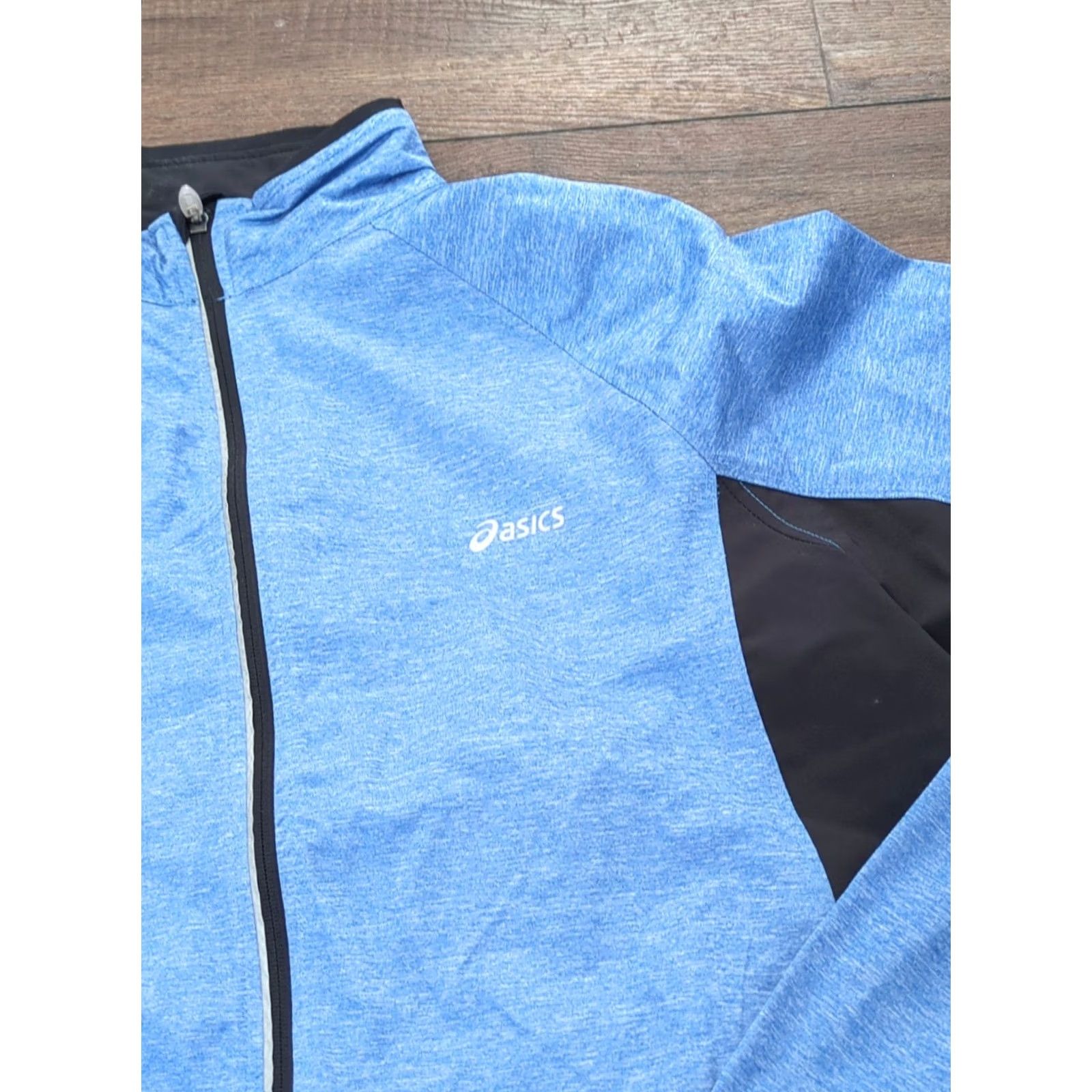 Asics ASICS Jacket Mens XL Blue Men Windbreaker Full Zip Black Water Wind Resistant Size US XL / EU 56 / 4 - 2 Thumbnail