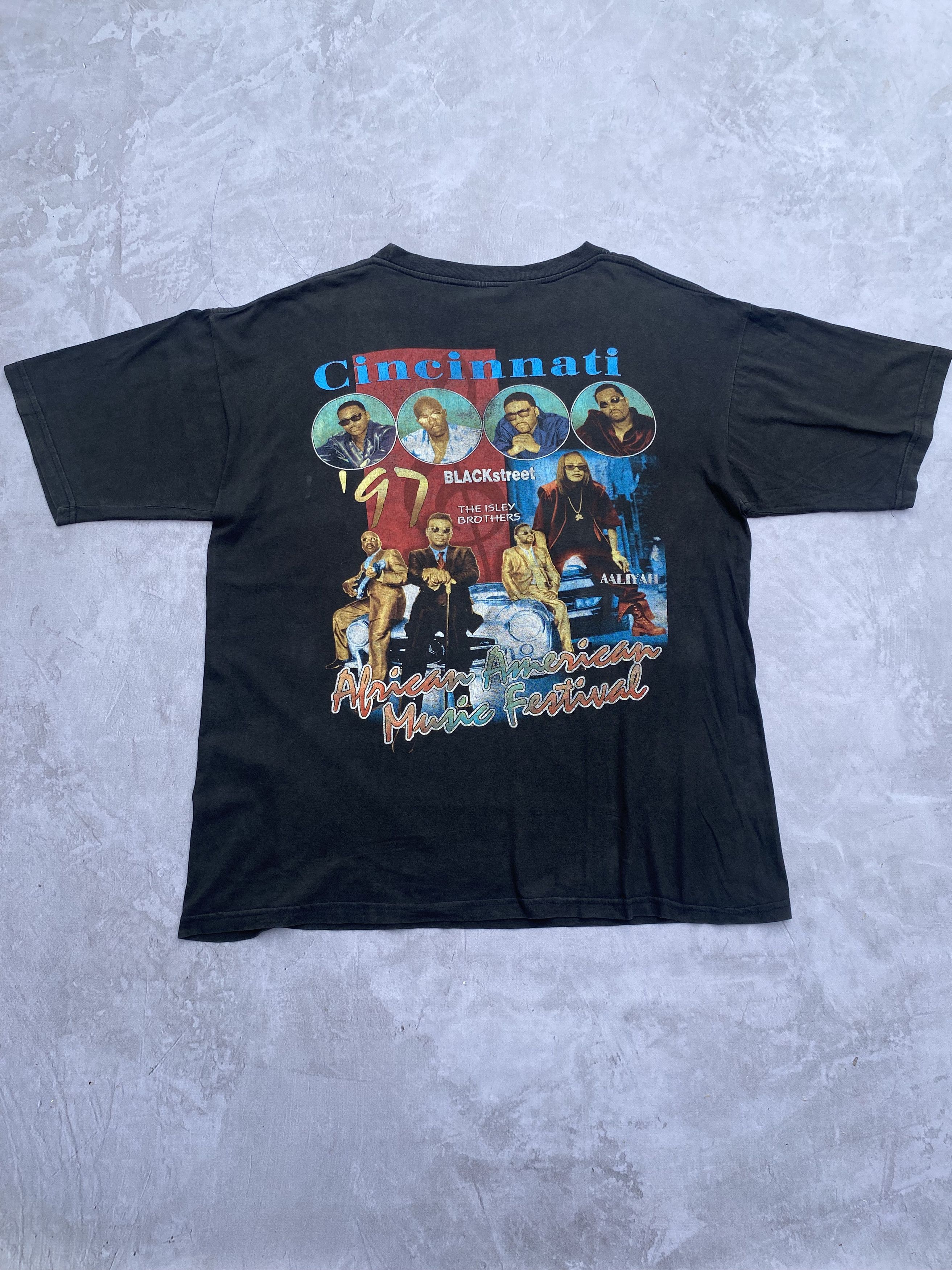 Rap Tees × Vintage 90s Raptees Aaliyah at Cincinnati Music Festival Size US XL / EU 56 / 4 - 6 Thumbnail