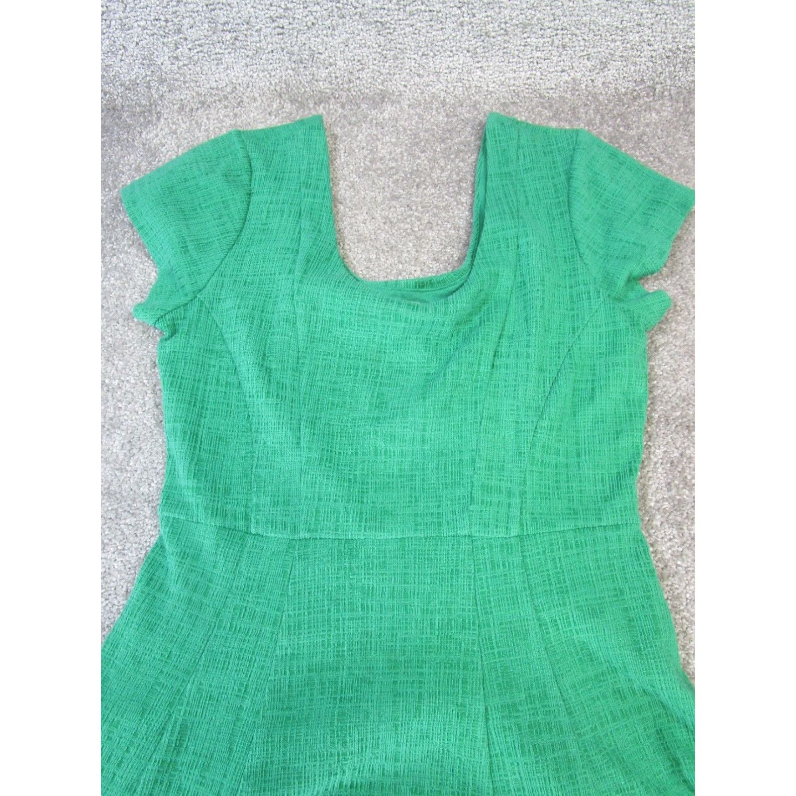 Vintage Maeve Green Cotton A-Line Dress Womens Small Short Sleeve Size S / US 4 / IT 40 - 2 Thumbnail
