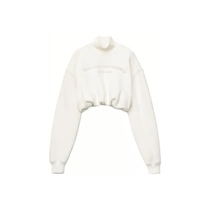 Alexander Wang Alexander Wang Logo Embroidered Crop Sweatshirt 0079 Size XS / US 0-2 / IT 36-38 - 1 Thumbnail