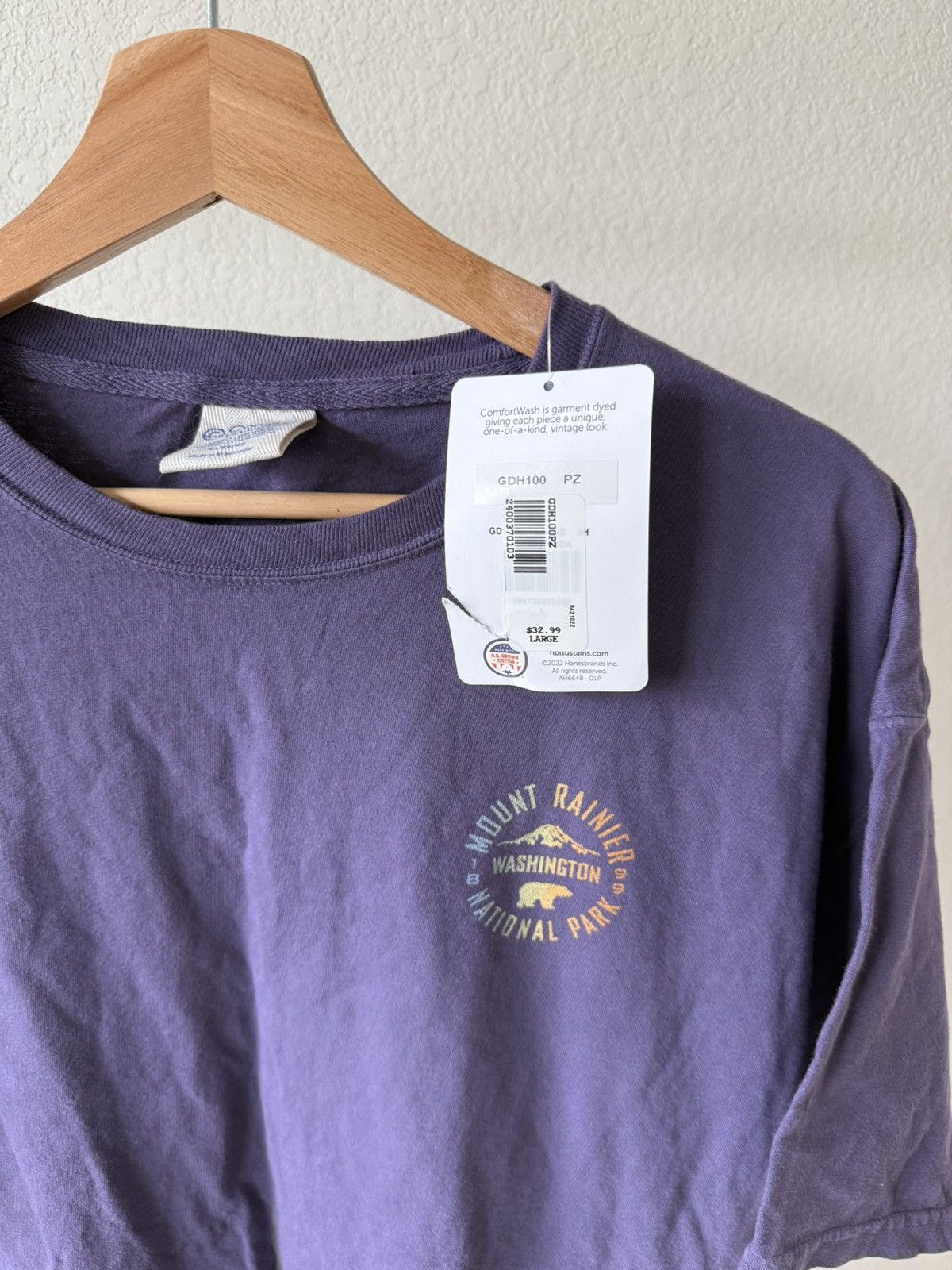 Hanes Mount Rainier T-Shirt 💜 Size US L / EU 52-54 / 3 - 3 Thumbnail