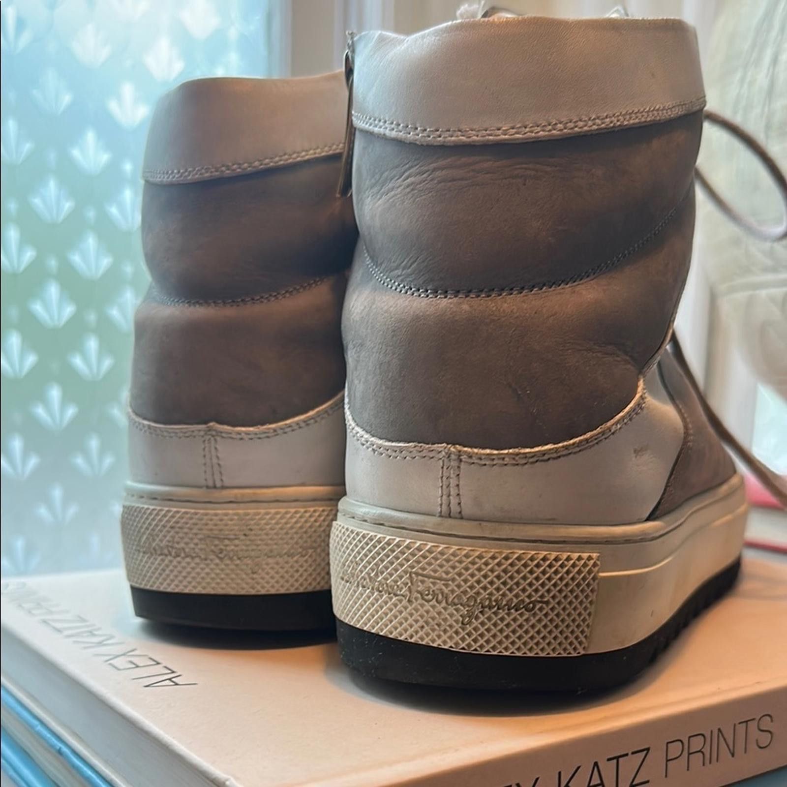 Salvatore Ferragamo Salvatore Ferragamo Men's Grey High-Top Sneaker Boots Size US 12 / EU 45 - 6 Thumbnail