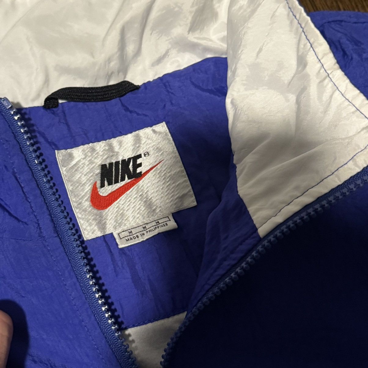 Nike Vintage Nike Blue/White Track Jacket Size US M / EU 48-50 / 2 - 2 Thumbnail