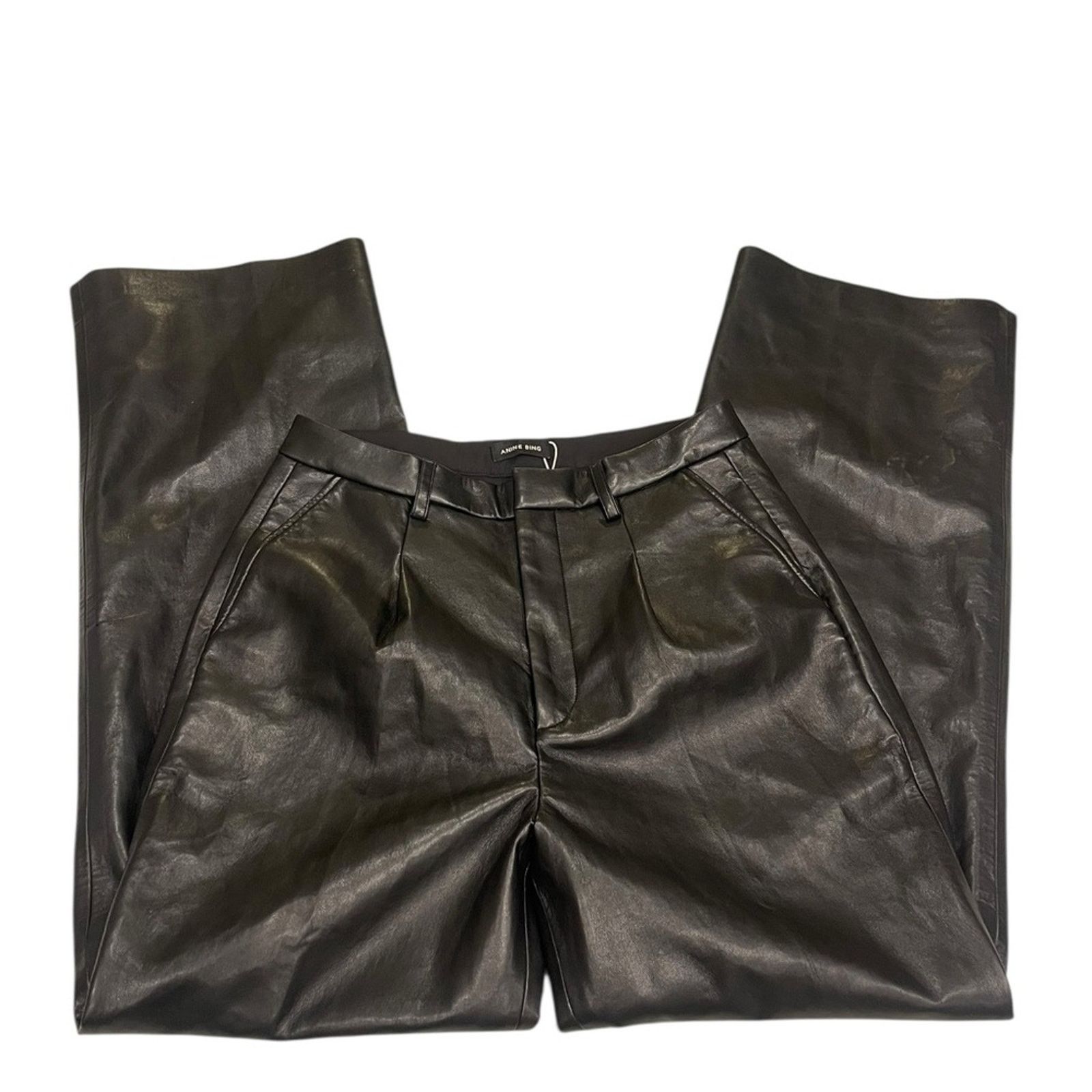 Anine Bing Anine Bing Carmen Wide Leg Recycled leather Pants Women's 32 Size 32" / US 10 / IT 46 - 8 Thumbnail