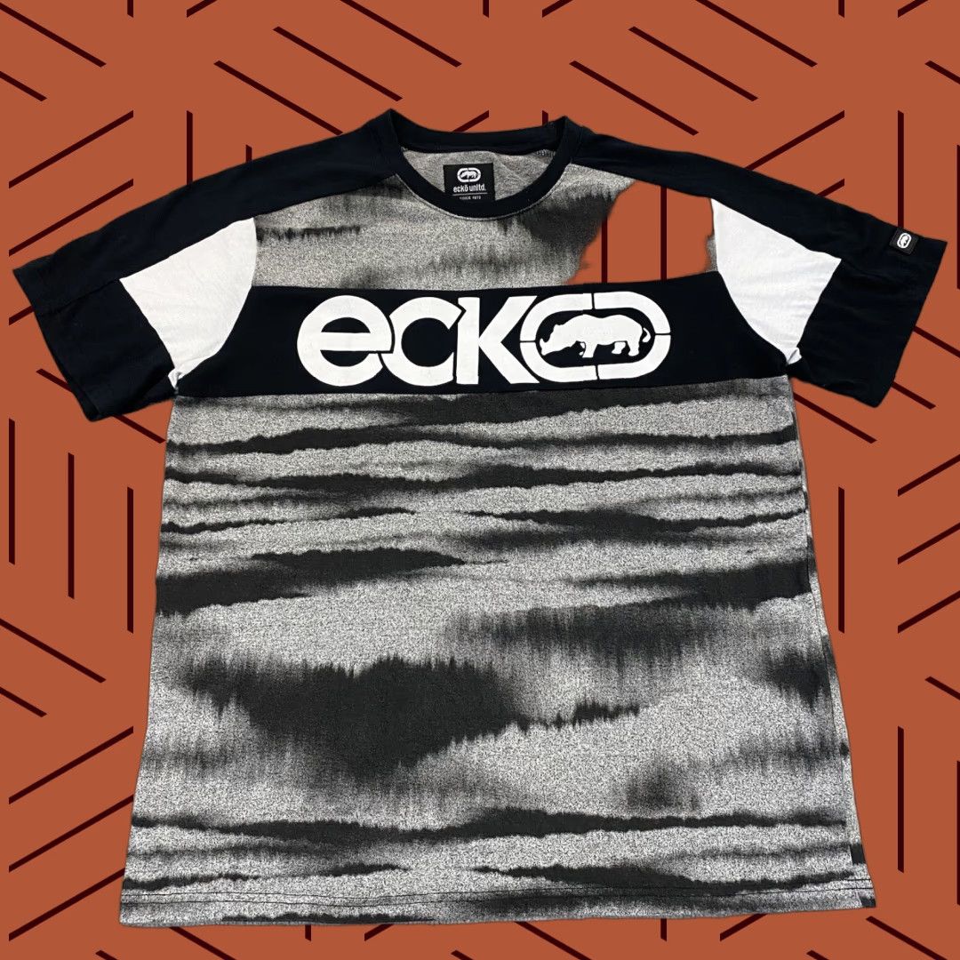 Ecko Unltd. VINTAGE ECKO UNLTD Shirt Mens L Gray Black Logo Graphic T Spellout Skater Grunge Y2K Size US L / EU 52-54 / 3 - 1 Thumbnail
