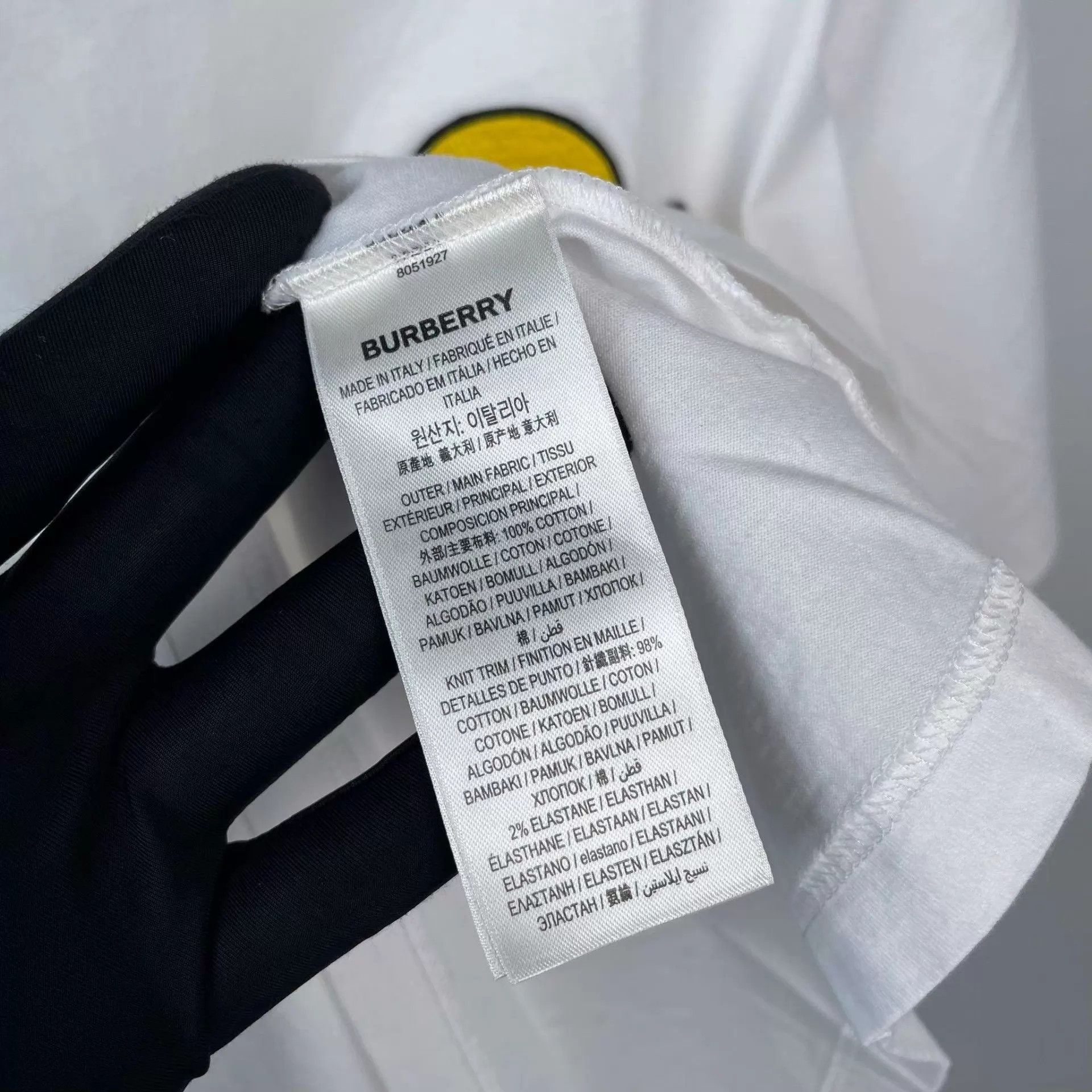 Burberry Burberry 98 New Yellow Monster Short Sleeve White Size S Size US S / EU 44-46 / 1 - 8 Thumbnail