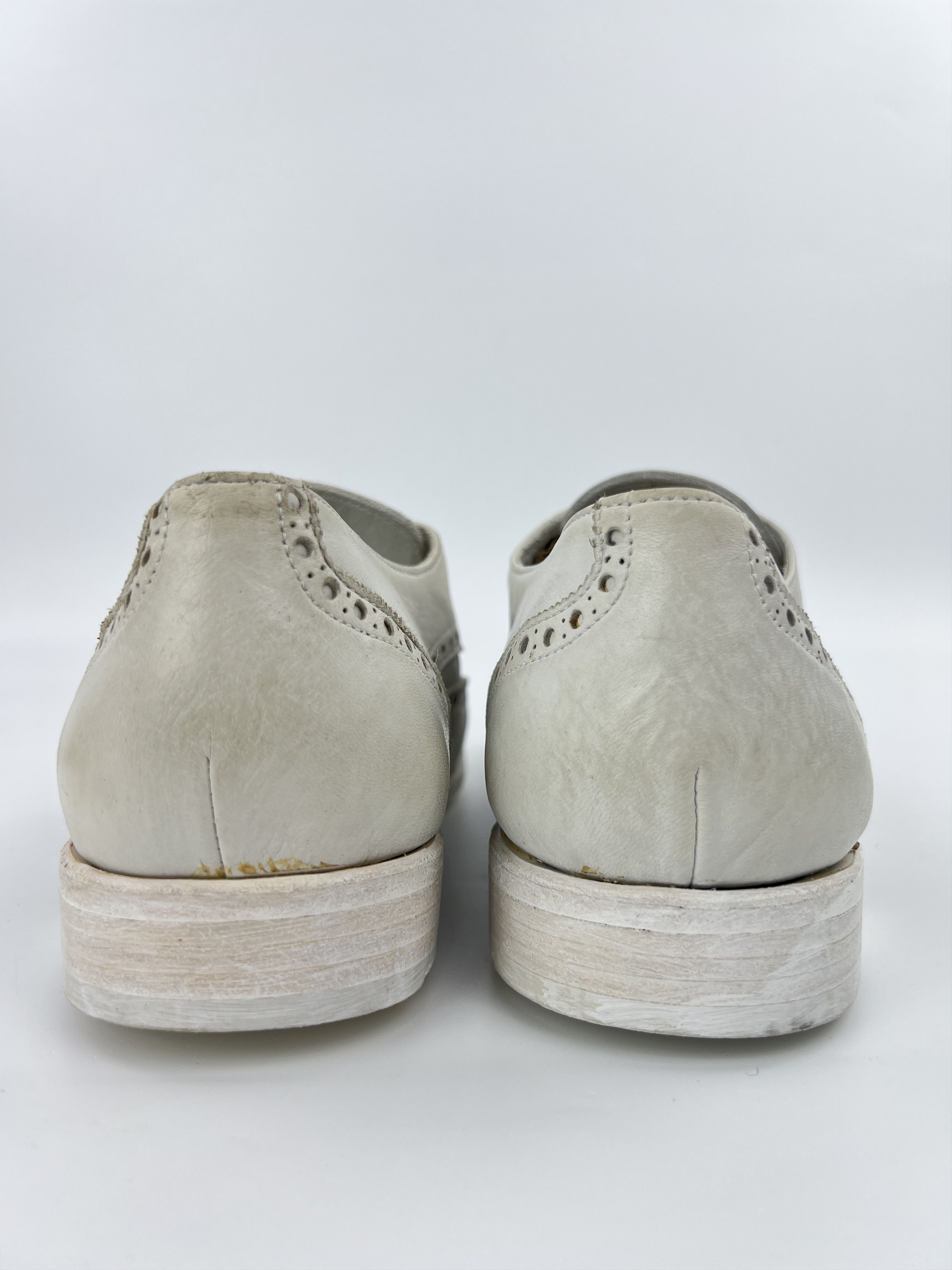 The Last Conspiracy The Last Conspiracy White Leather Painted Boots Oxford Shoes Size US 11 / EU 44 - 13 Thumbnail
