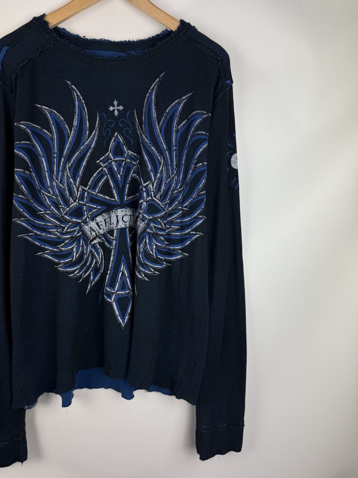 Affliction Affliction Y2K Overprinted Reversible Sweater L/S Pullover Size US XL / EU 56 / 4 - 3 Thumbnail