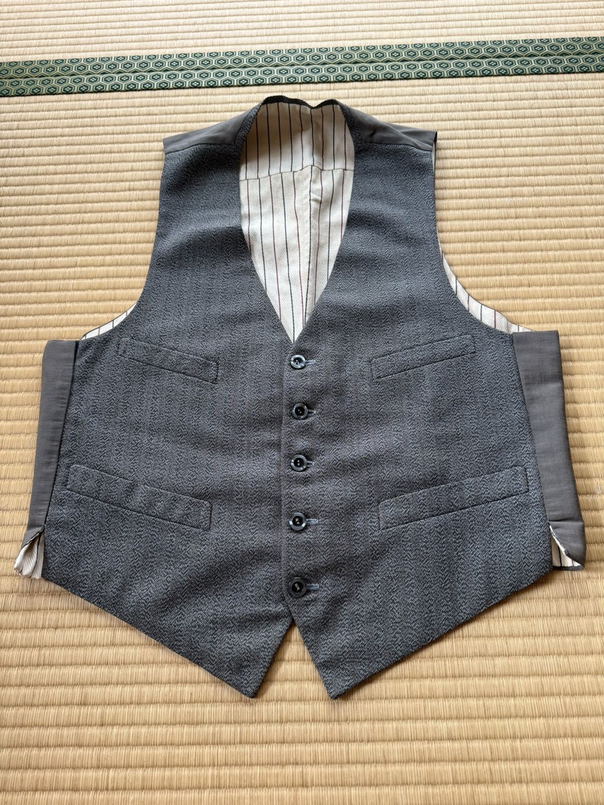 Other Autumn&Winter Vintage Japanese Blue Gray 3 Piece Wool Suit Size 36R - 7 Thumbnail
