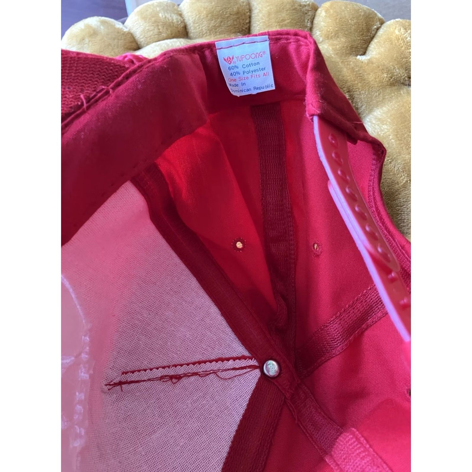 Barker VINTAGE Barker Dog Red Hat Cap Snap Back Adult Cotton Logo SpellOut Canvas Cap Size ONE SIZE - 5 Thumbnail